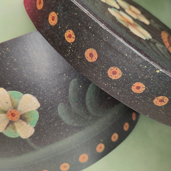 BOB'S BOXES Large Oval Primitive Floral Decorative Box - Picture 6 of 7